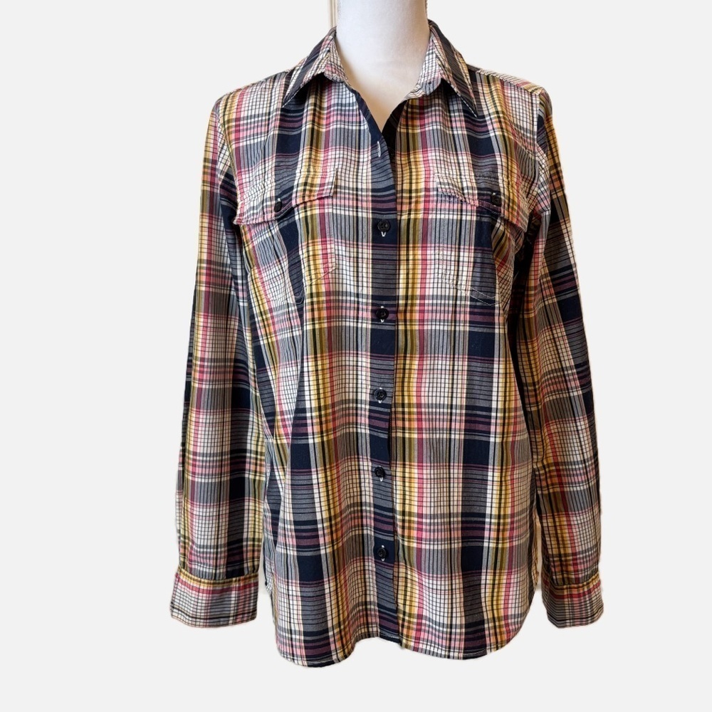 Patagonia Women's Plaid Long Sleeve Button Up Shirt Lightweight Size 12